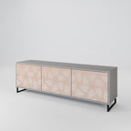 LEAVES ON BEIGE Móvel de TV com 3 Portas em Acabamento Cinzento