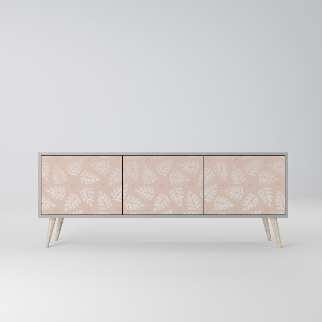 LEAVES ON BEIGE Móvel de TV com 3 Portas em Acabamento Cinzento