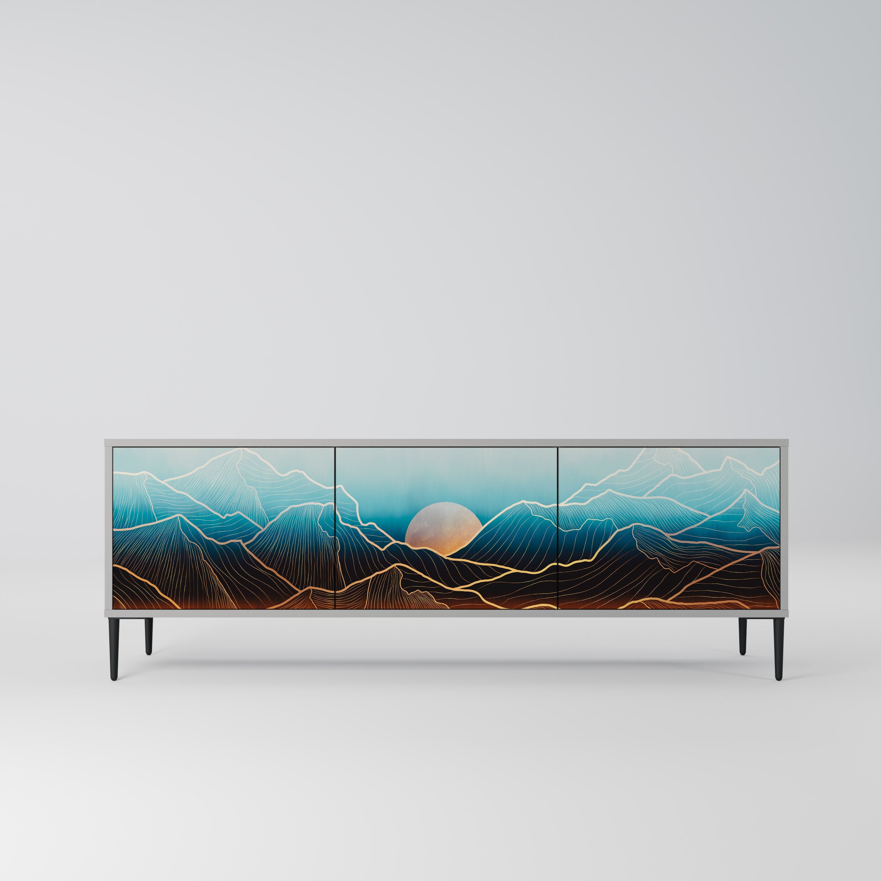 LUNAR SECRETS Móvel de TV com 3 Portas em Acabamento Cinzento