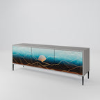 LUNAR SECRETS 3-Door TV Stand in Grey Finish