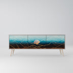 LUNAR SECRETS 3-Door TV Stand in Grey Finish