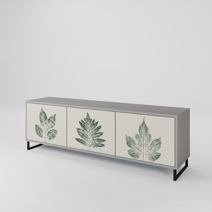 GREEN LEAFY STAMPS 3-Door TV Cabinet