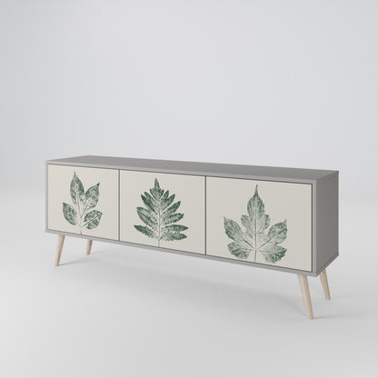 GREEN LEAFY STAMPS 3-Door TV Cabinet