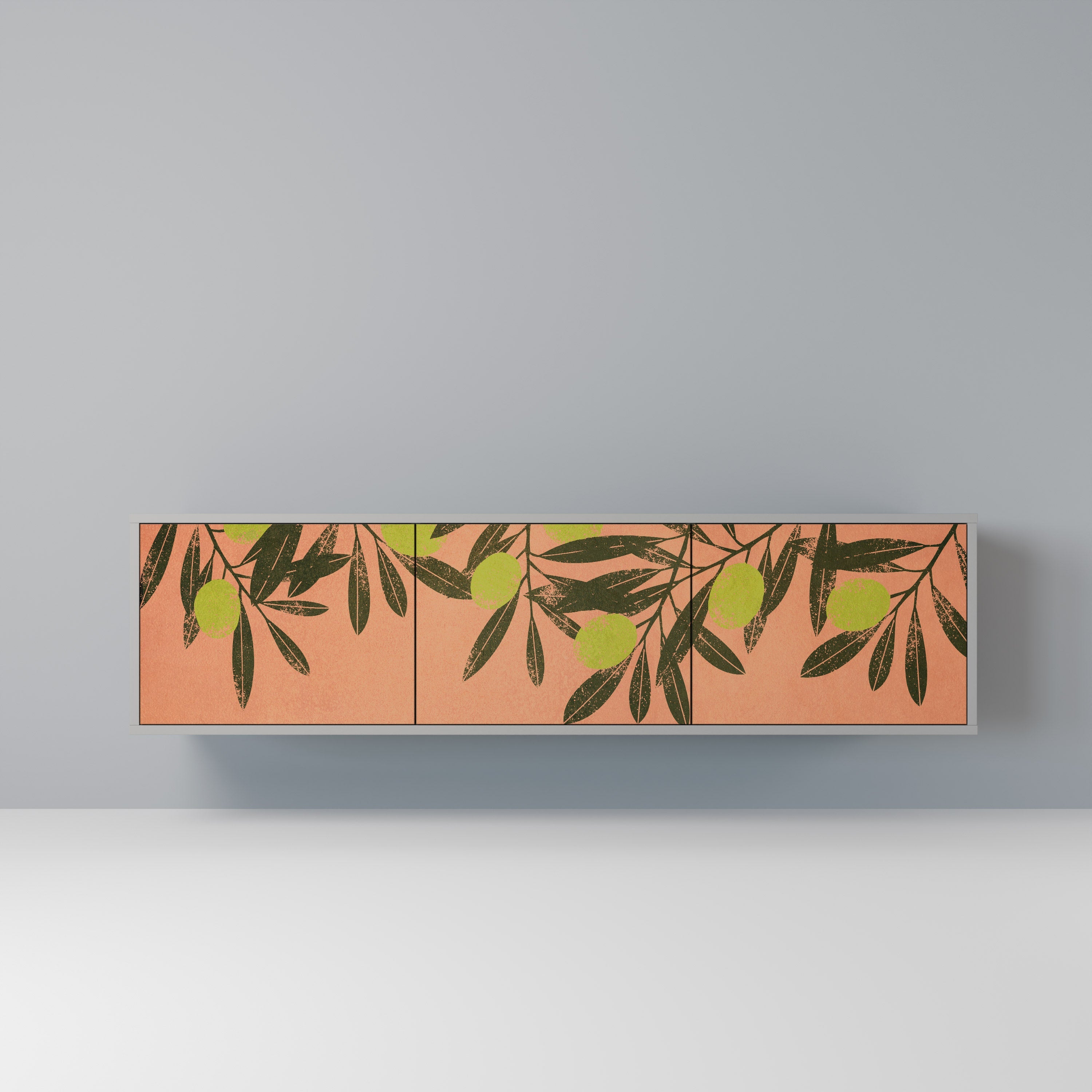 JUICY OLIVES Móvel de TV com 3 Portas em Acabamento Cinzento