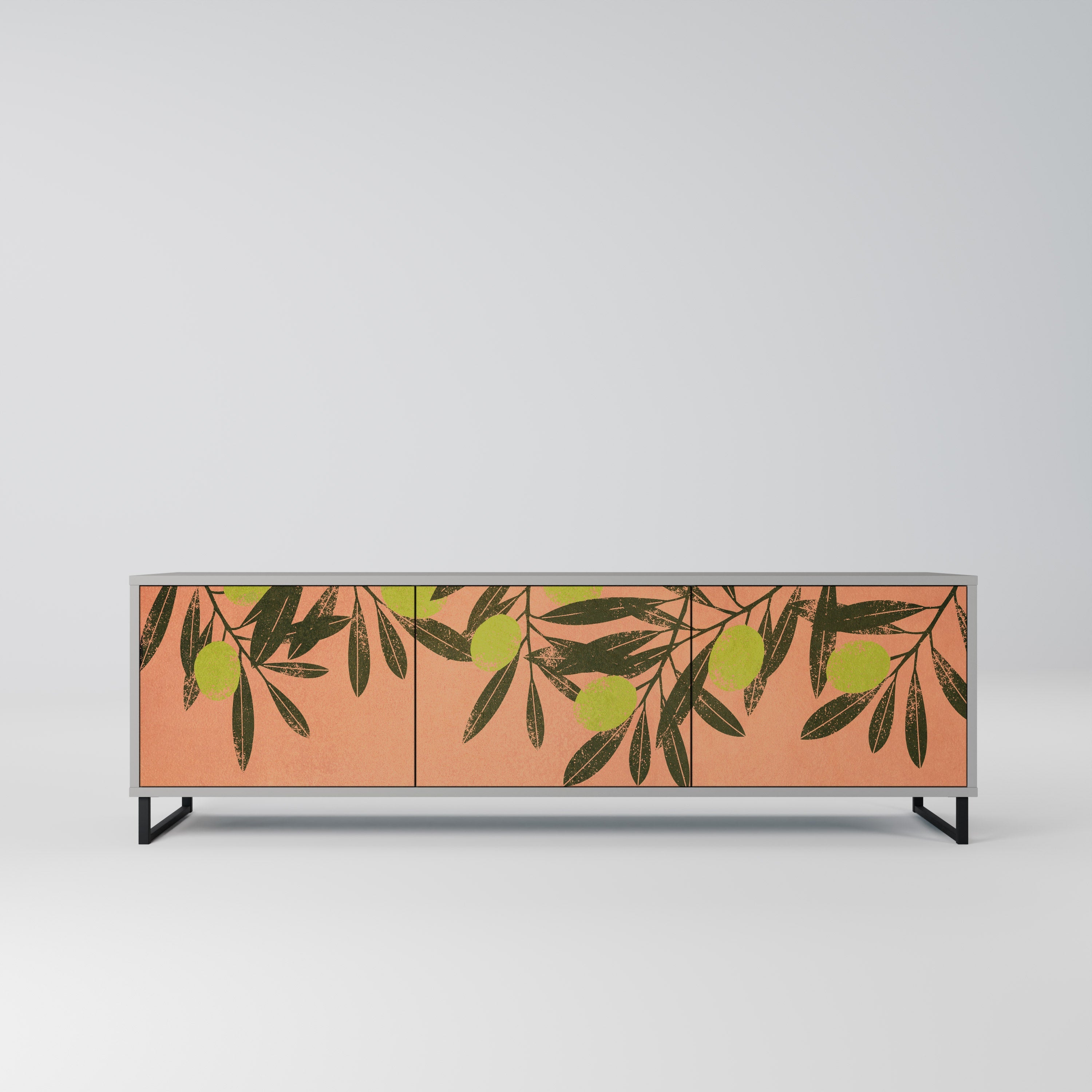 JUICY OLIVES Móvel de TV com 3 Portas em Acabamento Cinzento