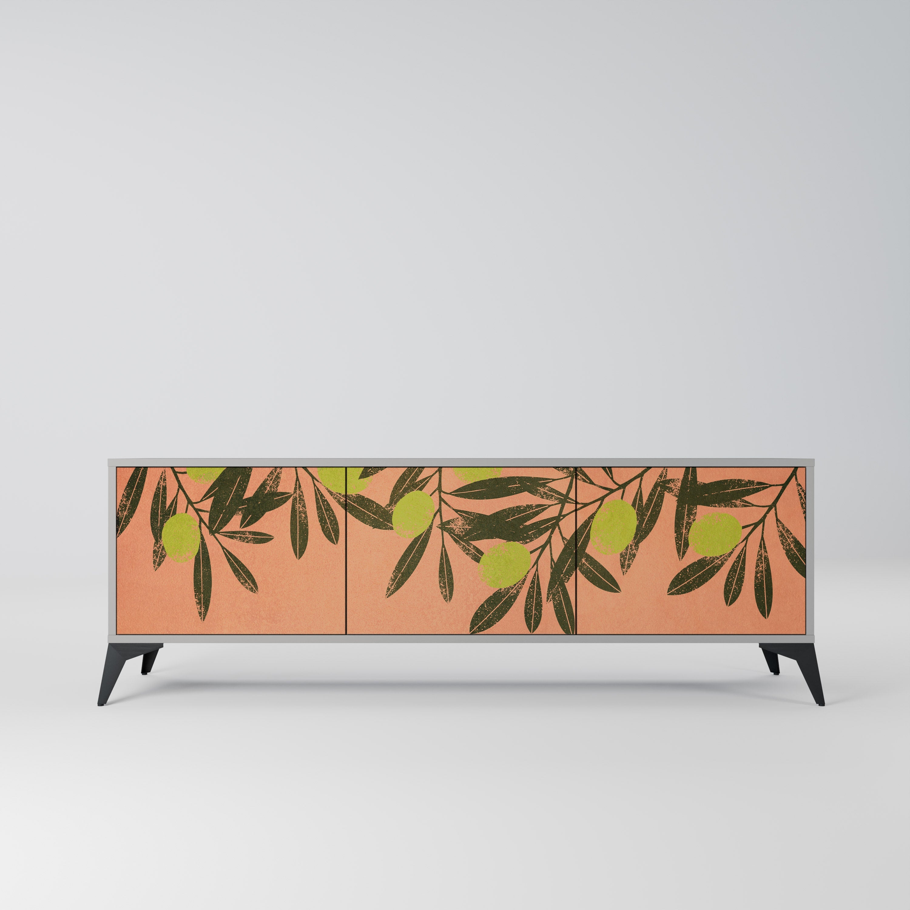 JUICY OLIVES Móvel de TV com 3 Portas em Acabamento Cinzento