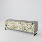 PALM SPRING 3-Door TV Stand in Grey Finish