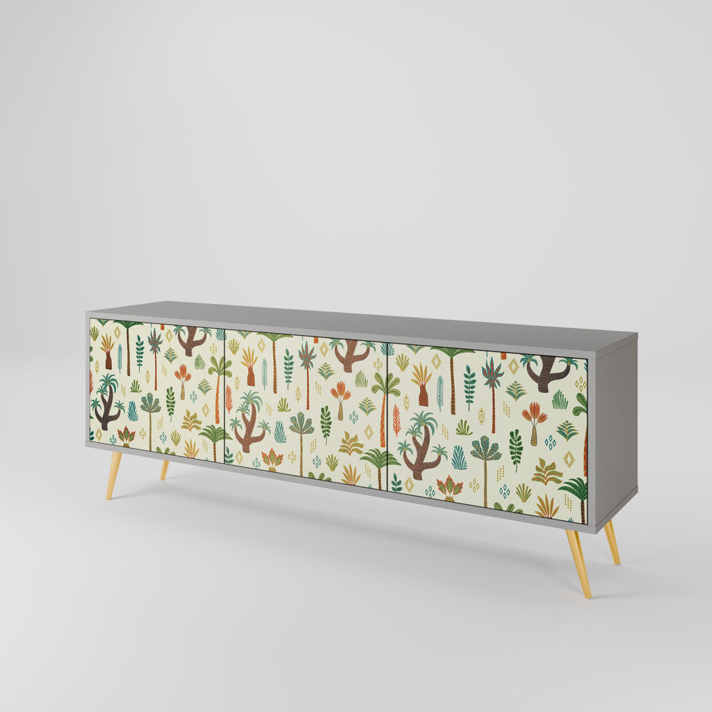 PALM SPRING 3-Door TV Stand in Grey Finish