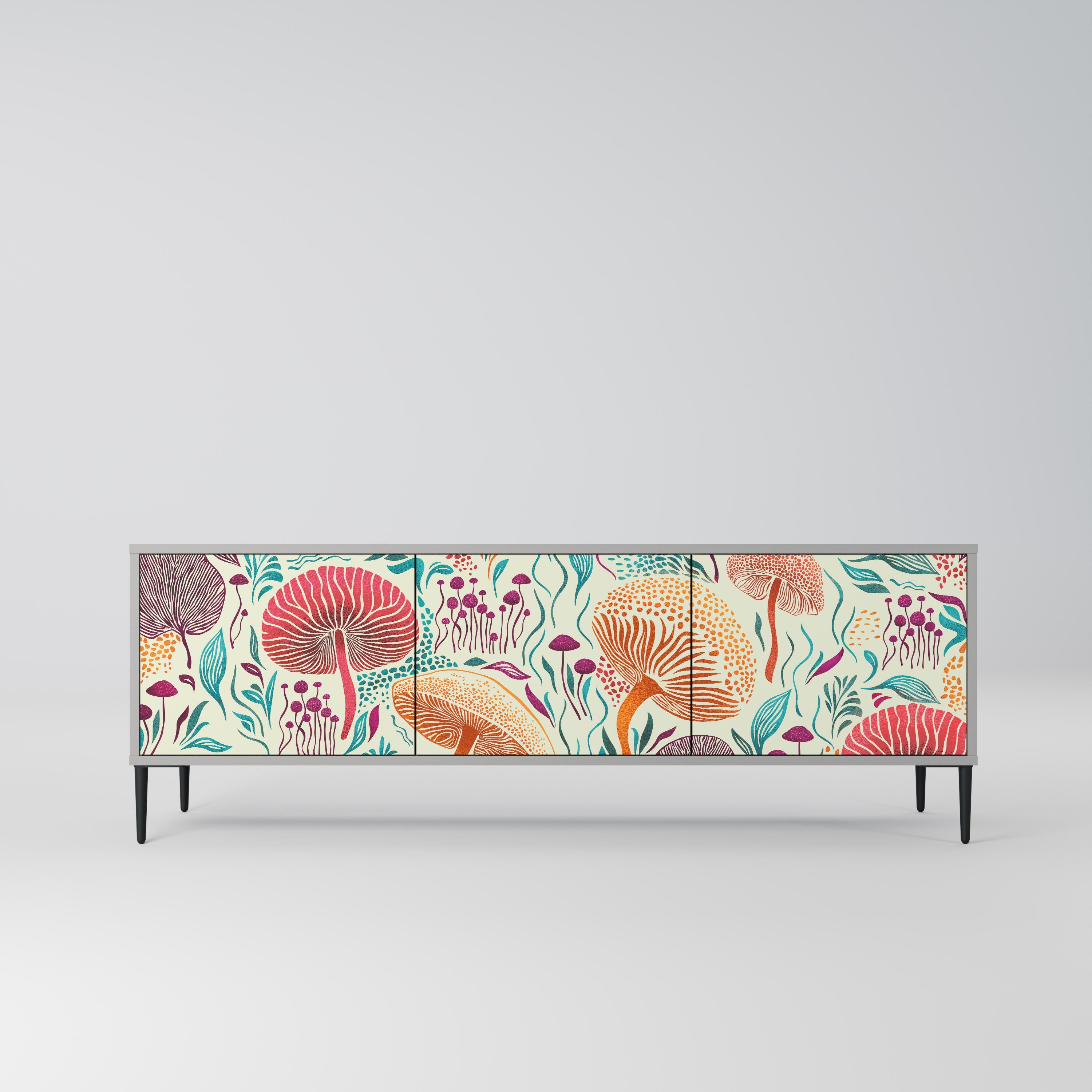 FUNGUS FANTASY Móvel de TV com 3 Portas em Acabamento Cinzento