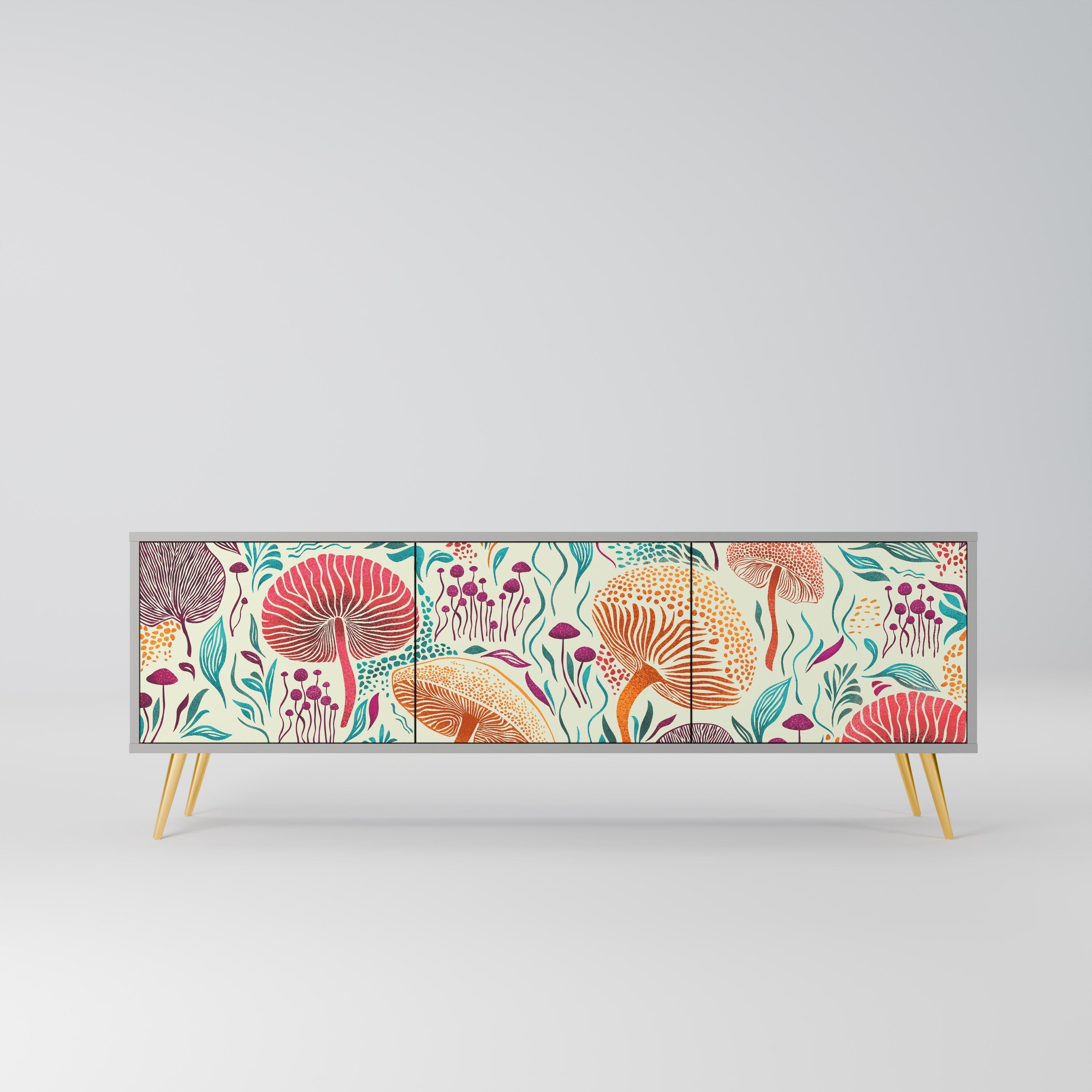 FUNGUS FANTASY Móvel de TV com 3 Portas em Acabamento Cinzento