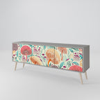 FUNGUS FANTASY Móvel de TV com 3 Portas em Acabamento Cinzento