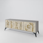 SAND SCULPTURES Móvel de TV com 3 Portas em Acabamento Cinzento