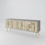 SAND SCULPTURES Móvel de TV com 3 Portas em Acabamento Cinzento