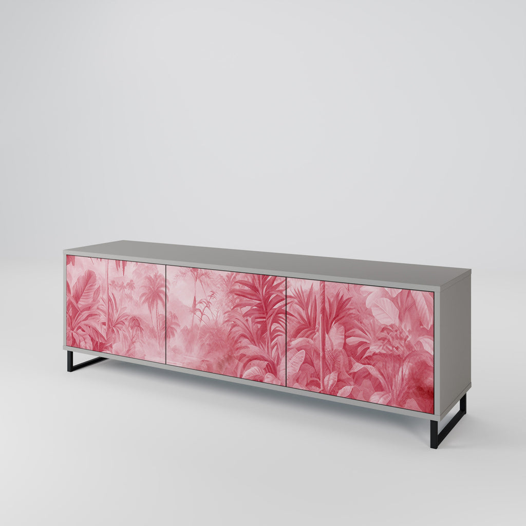 SWEET TROPICS Móvel de TV com 3 Portas em Acabamento Cinzento