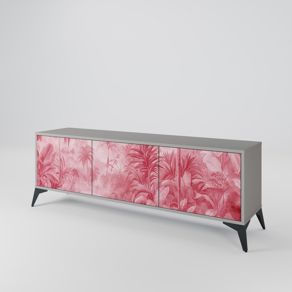 SWEET TROPICS Móvel de TV com 3 Portas em Acabamento Cinzento