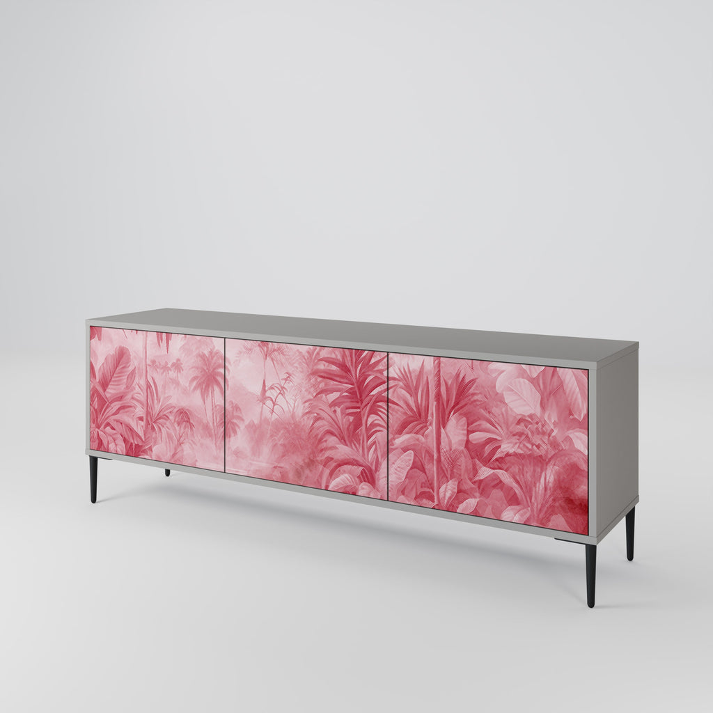 SWEET TROPICS Móvel de TV com 3 Portas em Acabamento Cinzento