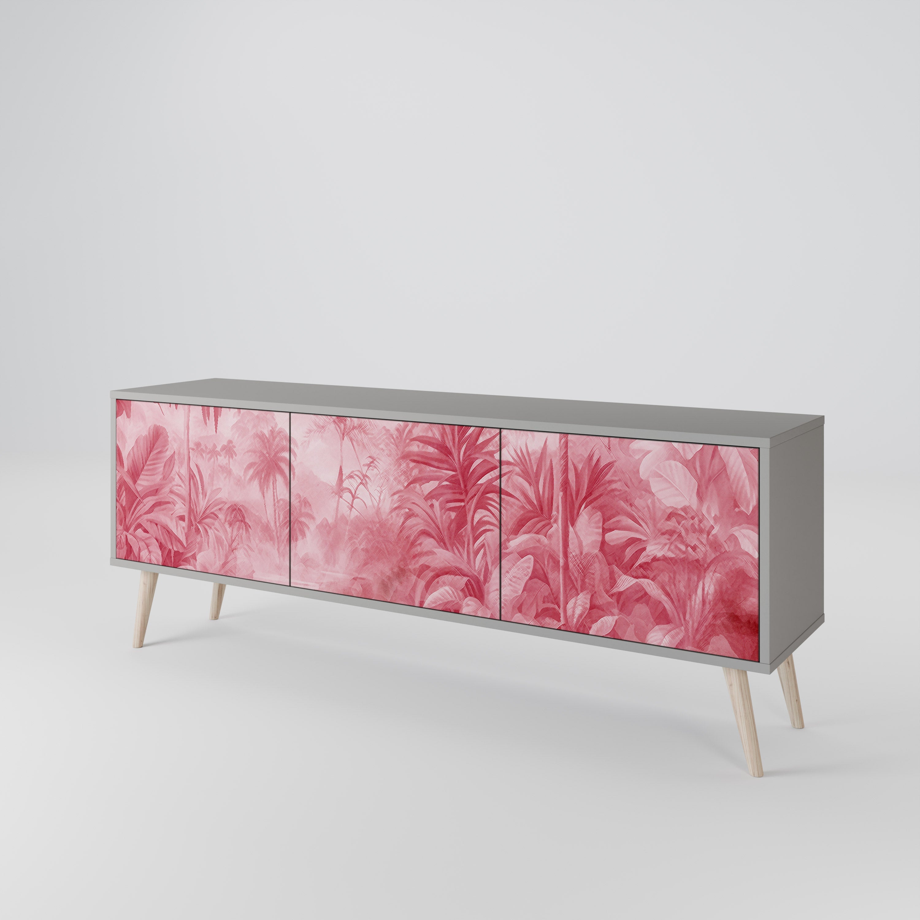 SWEET TROPICS Móvel de TV com 3 Portas em Acabamento Cinzento