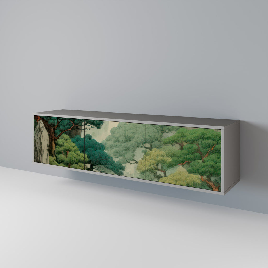 VERDURE ABYSS Móvel de TV com 3 Portas em Acabamento Cinzento