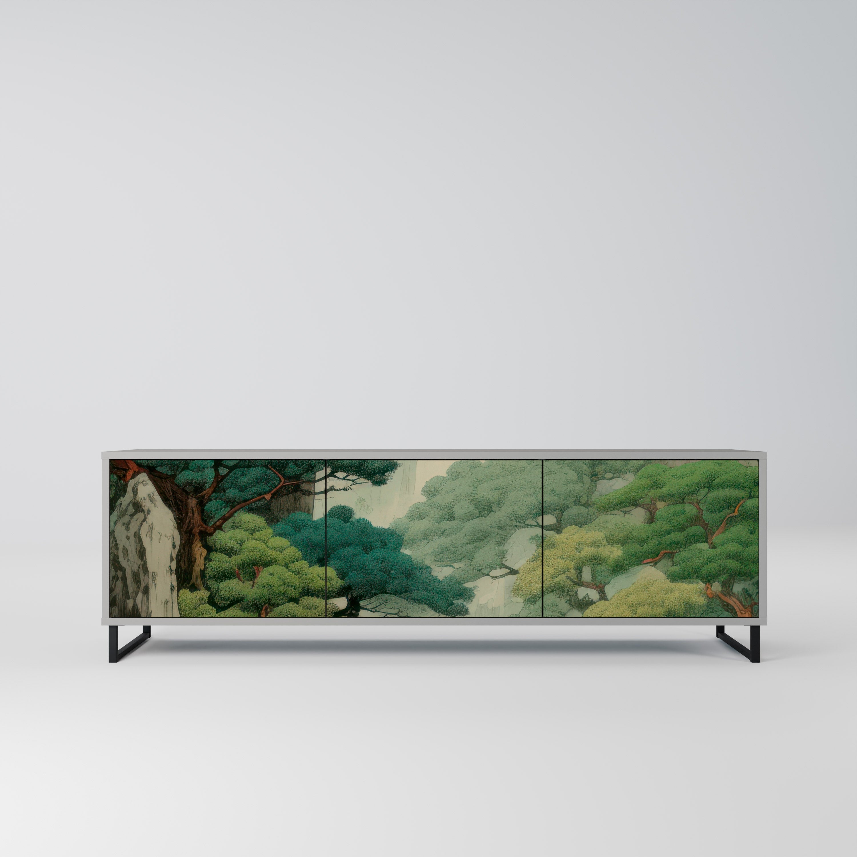 VERDURE ABYSS Móvel de TV com 3 Portas em Acabamento Cinzento