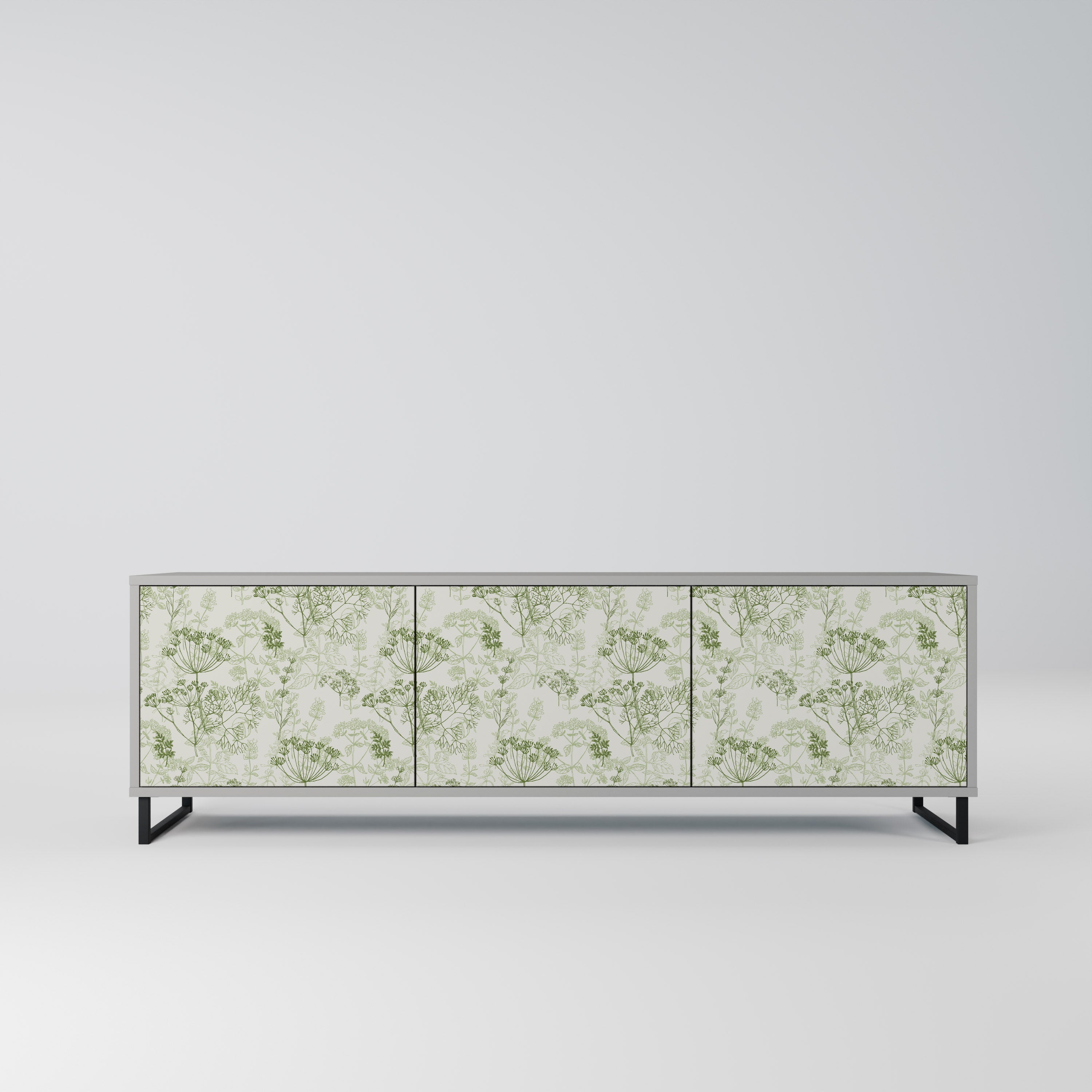 FENNEL BALDACHIN Móvel de TV com 3 Portas em Acabamento Cinzento