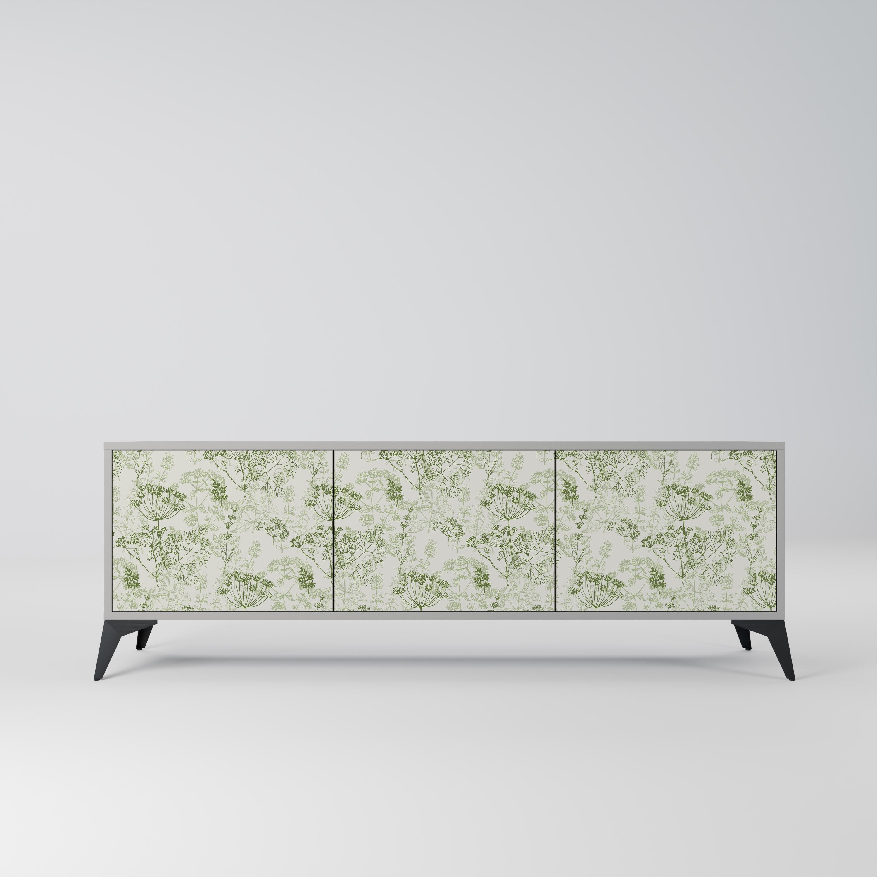 FENNEL BALDACHIN Móvel de TV com 3 Portas em Acabamento Cinzento