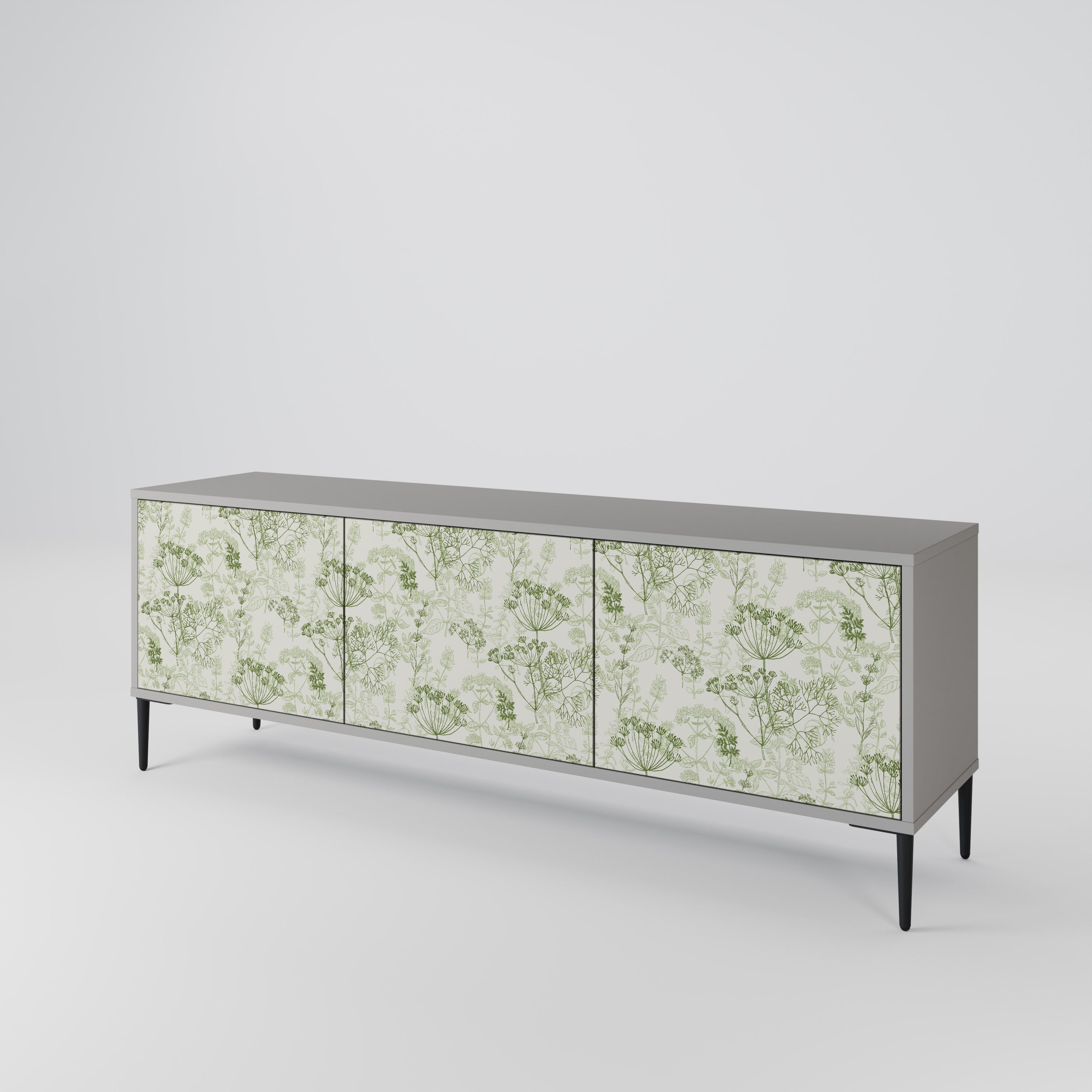 FENNEL BALDACHIN Móvel de TV com 3 Portas em Acabamento Cinzento