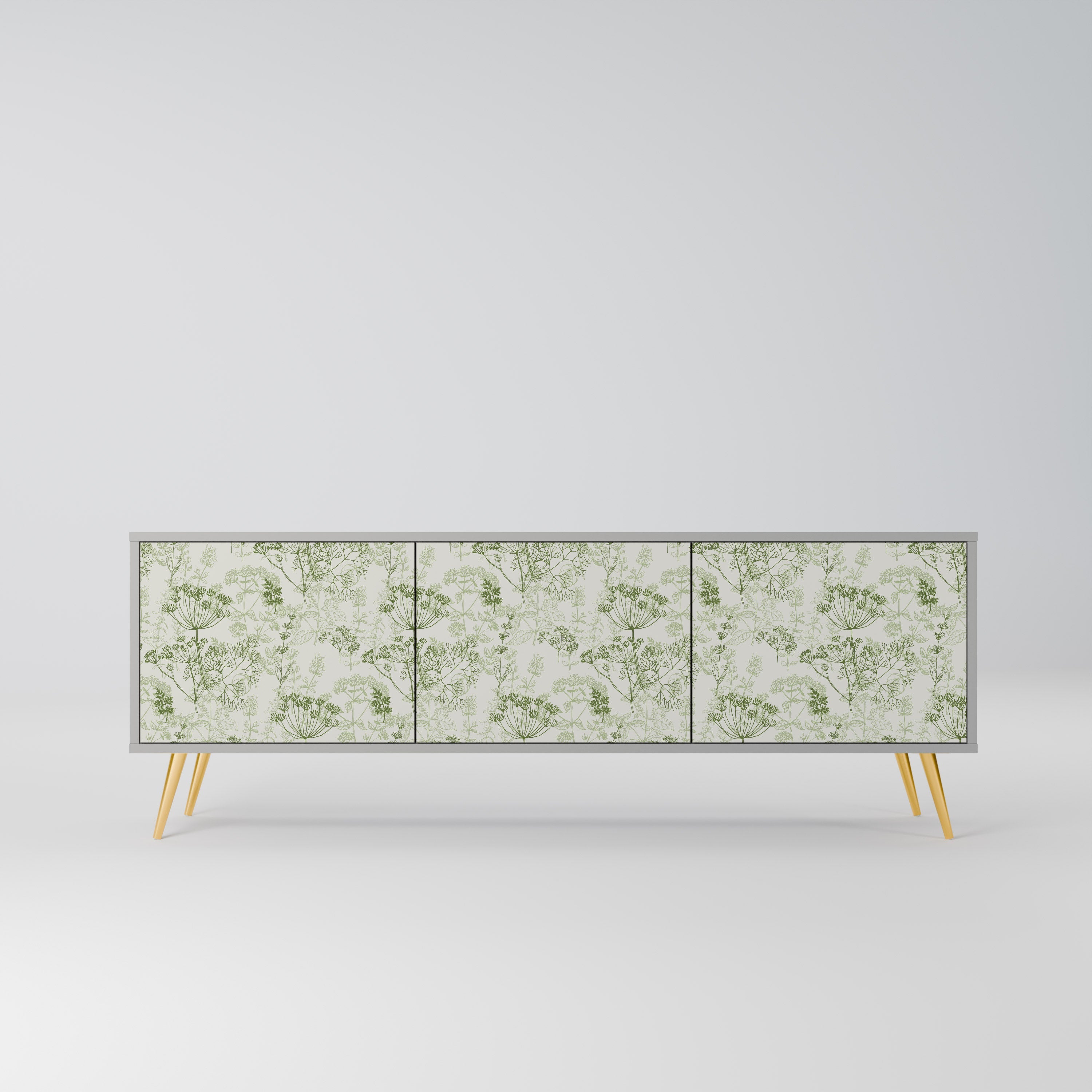 FENNEL BALDACHIN Móvel de TV com 3 Portas em Acabamento Cinzento