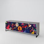 FESTIVE PLEASURES Móvel de TV com 3 Portas em Acabamento Cinzento