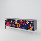 FESTIVE PLEASURES Móvel de TV com 3 Portas em Acabamento Cinzento