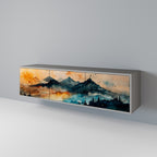 OMINOUS MOUNTAINS Móvel de TV com 3 Portas em Acabamento Cinzento