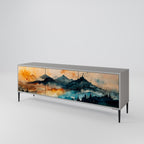 OMINOUS MOUNTAINS Móvel de TV com 3 Portas em Acabamento Cinzento