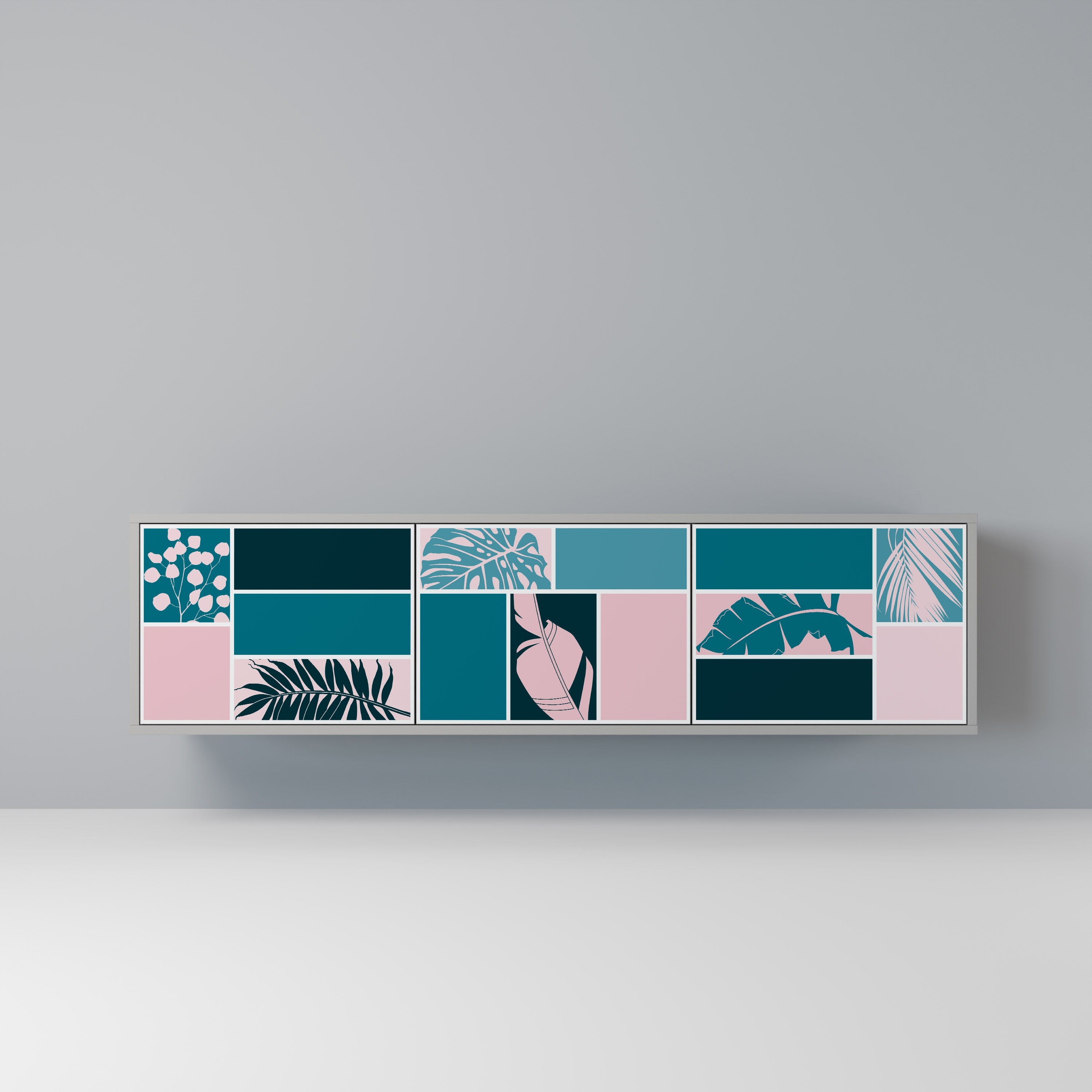 COMBINATION OF SHAPES Móvel de TV com 3 Portas em Acabamento Cinzento