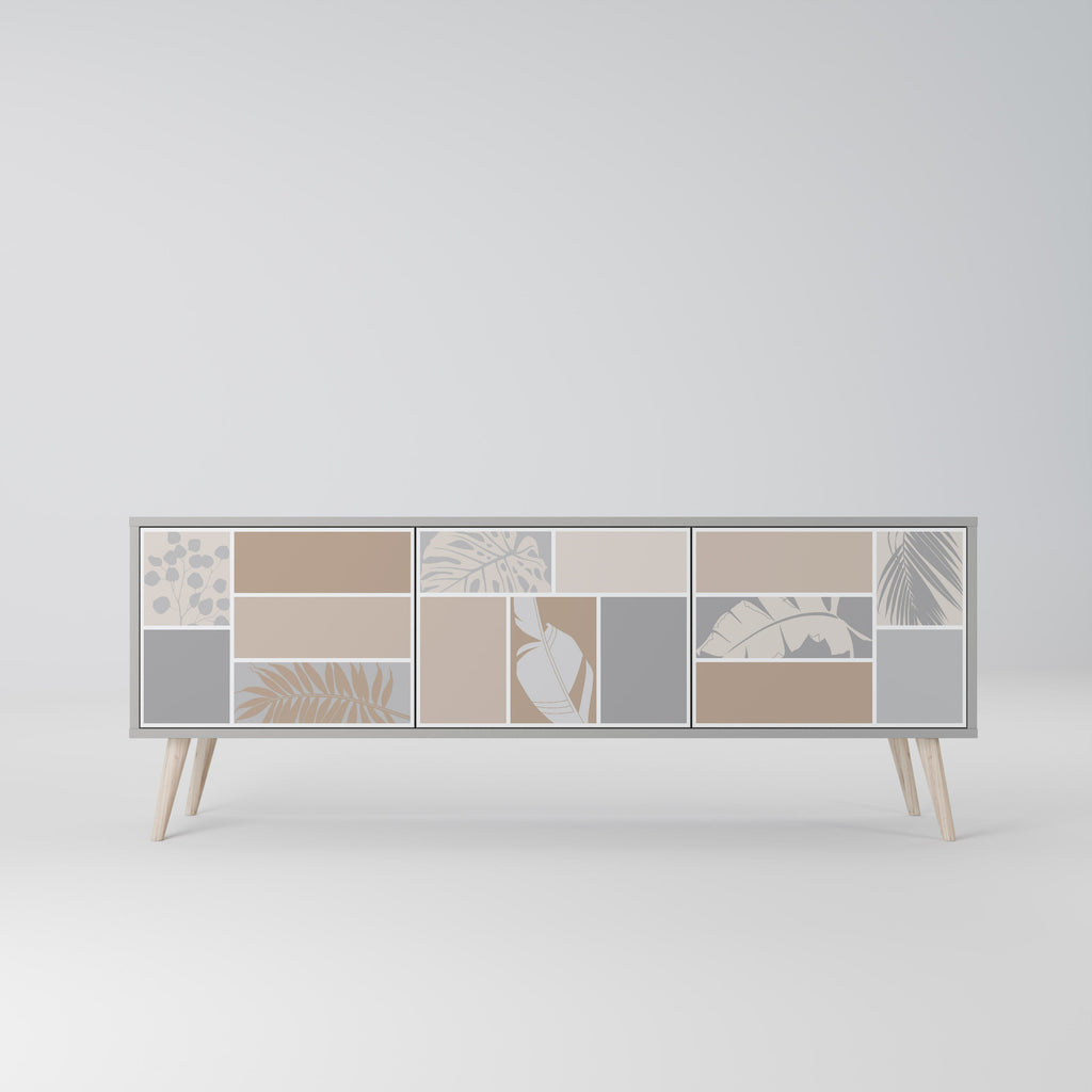 TROPICAL SHAPES Móvel de TV com 3 Portas em Acabamento Cinzento