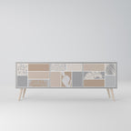 TROPICAL SHAPES Móvel de TV com 3 Portas em Acabamento Cinzento