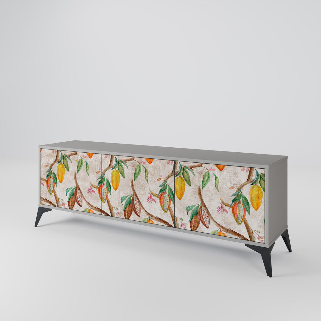 COCOA FRUITS Móvel de TV com 3 Portas em Acabamento Cinzento