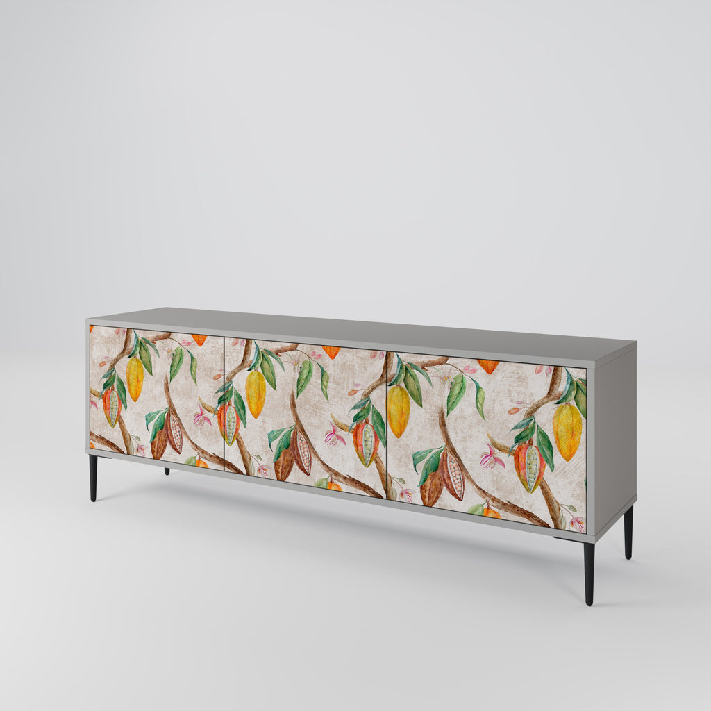 COCOA FRUITS Móvel de TV com 3 Portas em Acabamento Cinzento