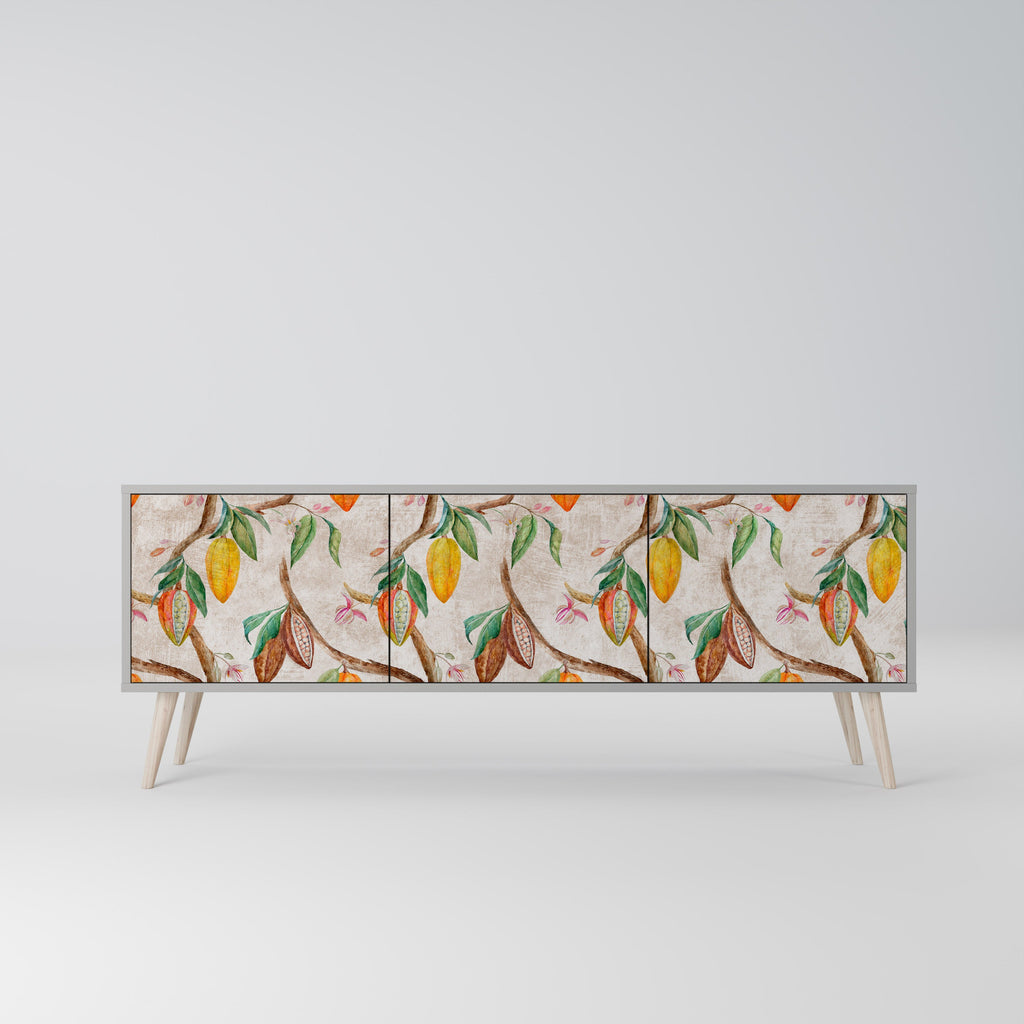 COCOA FRUITS Móvel de TV com 3 Portas em Acabamento Cinzento