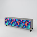 CACTUS VIBES Móvel de TV com 3 Portas em Acabamento Cinzento