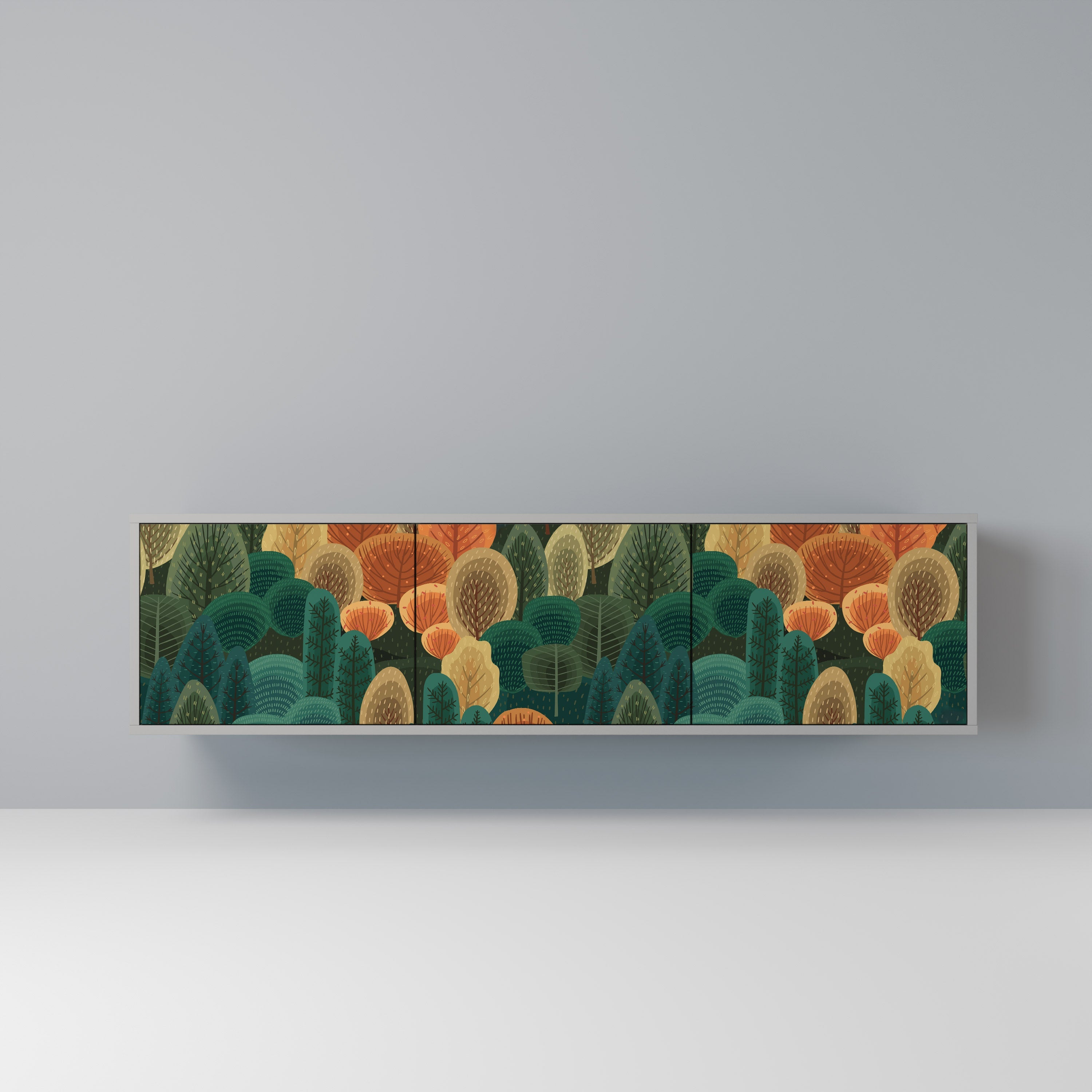 AUTUMN KALEIDOSCOPE Móvel de TV com 3 Portas em Acabamento Cinzento