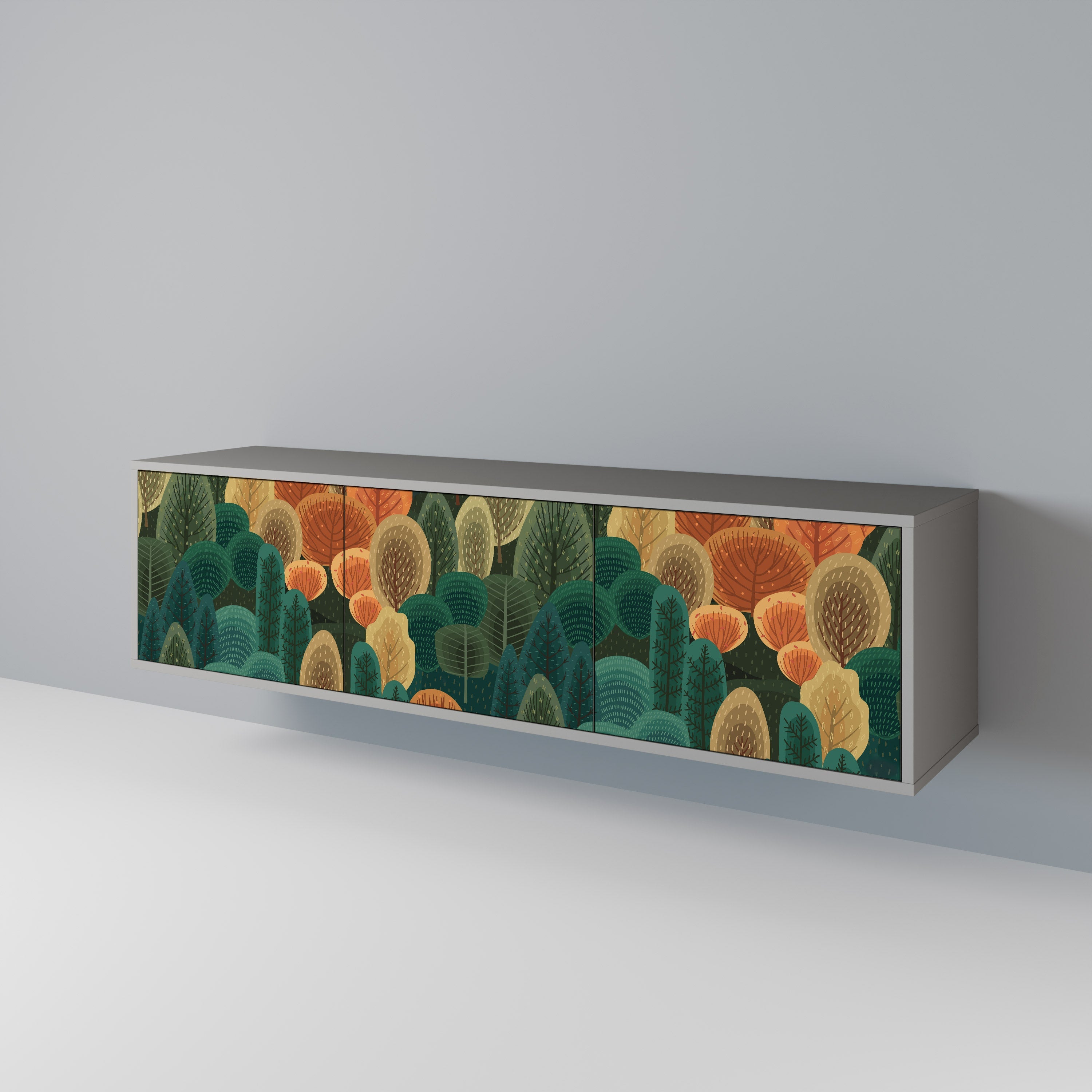 AUTUMN KALEIDOSCOPE Móvel de TV com 3 Portas em Acabamento Cinzento