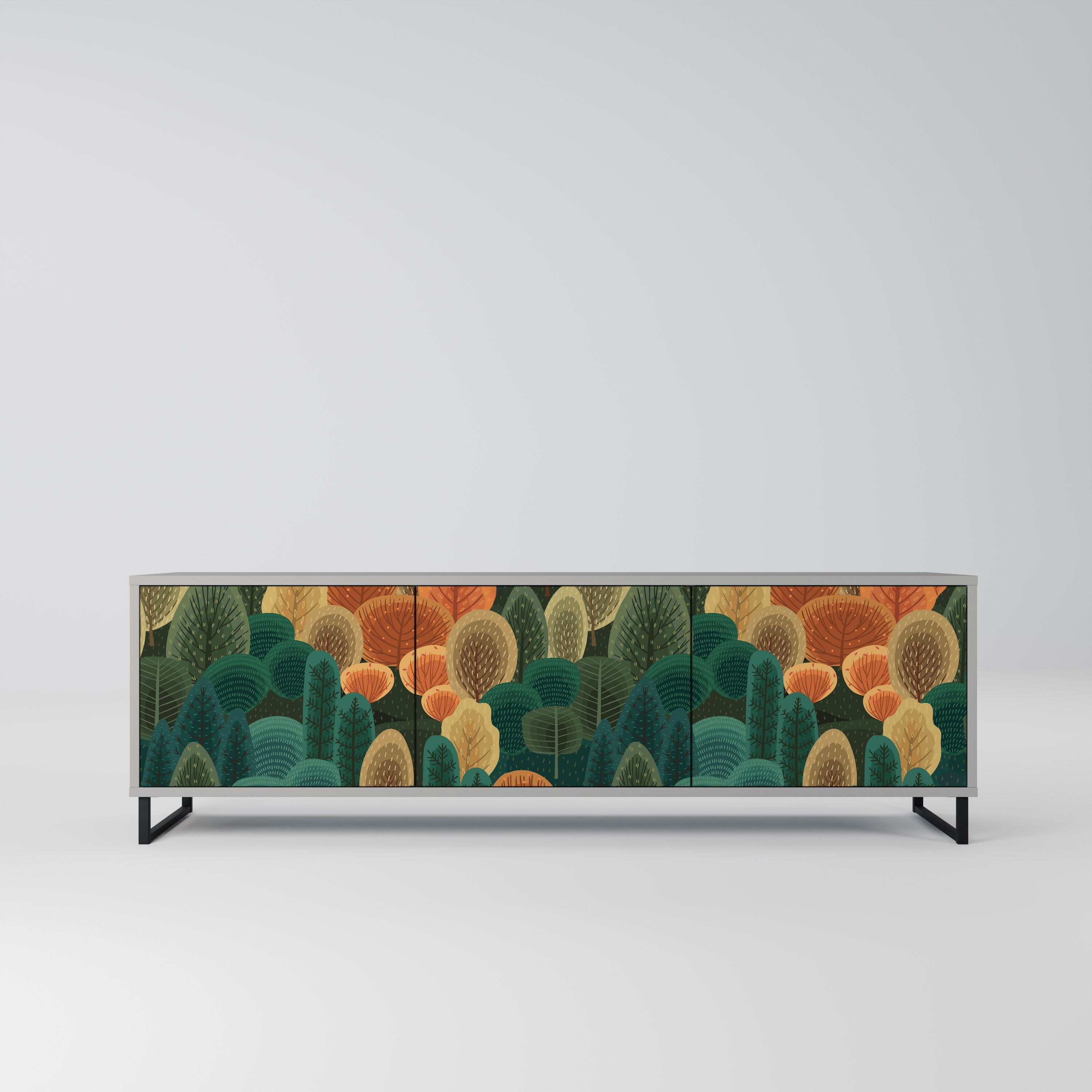 AUTUMN KALEIDOSCOPE Móvel de TV com 3 Portas em Acabamento Cinzento