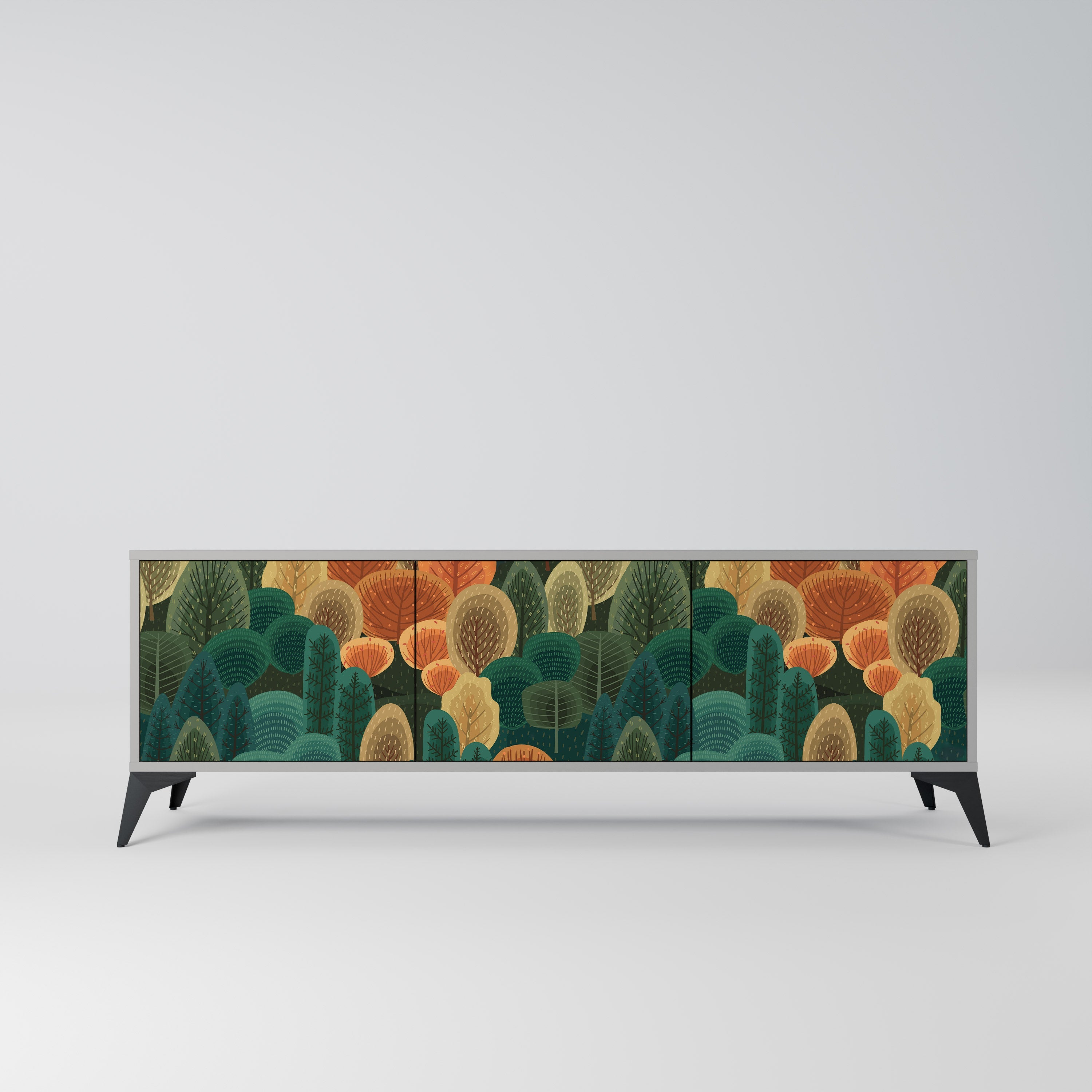 AUTUMN KALEIDOSCOPE Móvel de TV com 3 Portas em Acabamento Cinzento