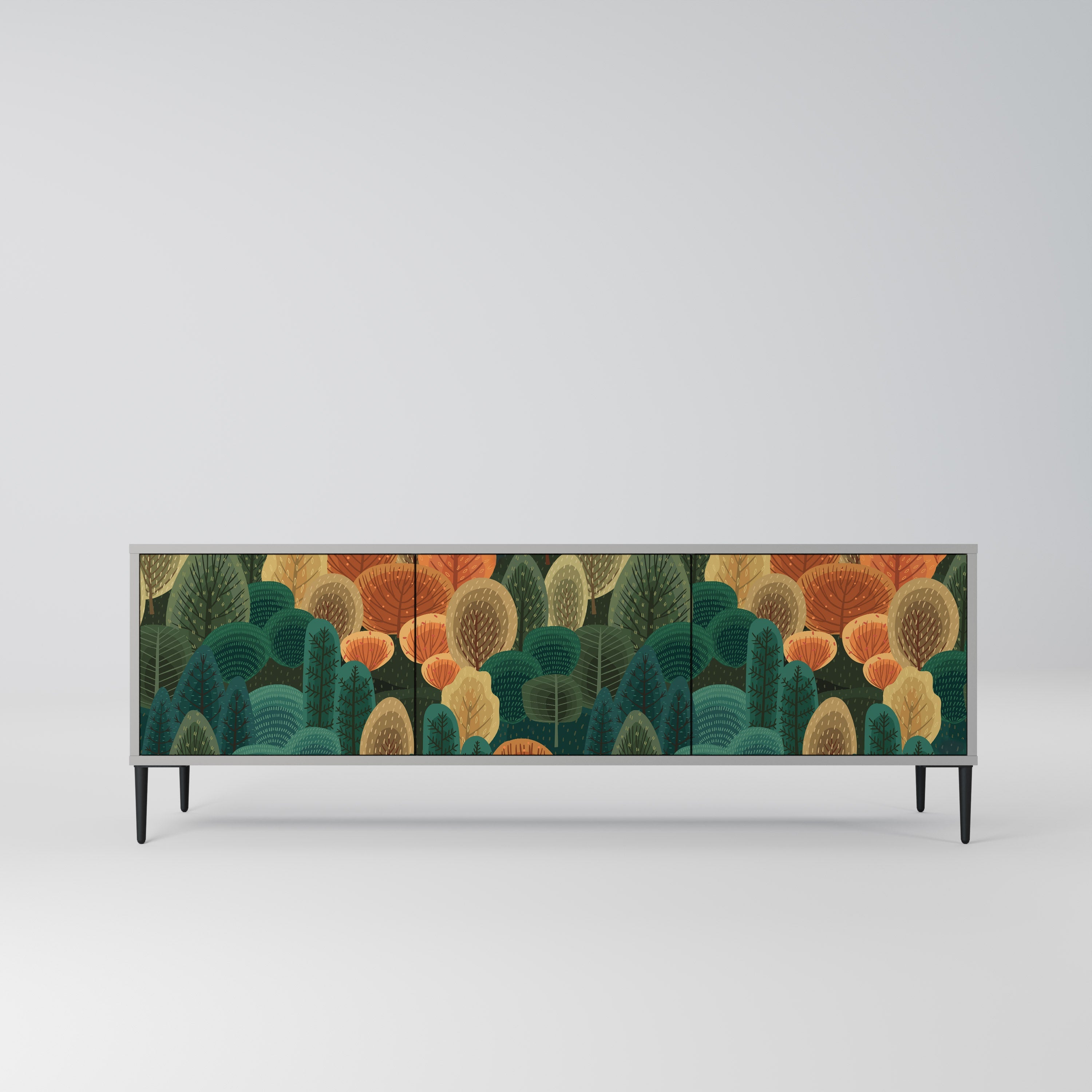 AUTUMN KALEIDOSCOPE Móvel de TV com 3 Portas em Acabamento Cinzento