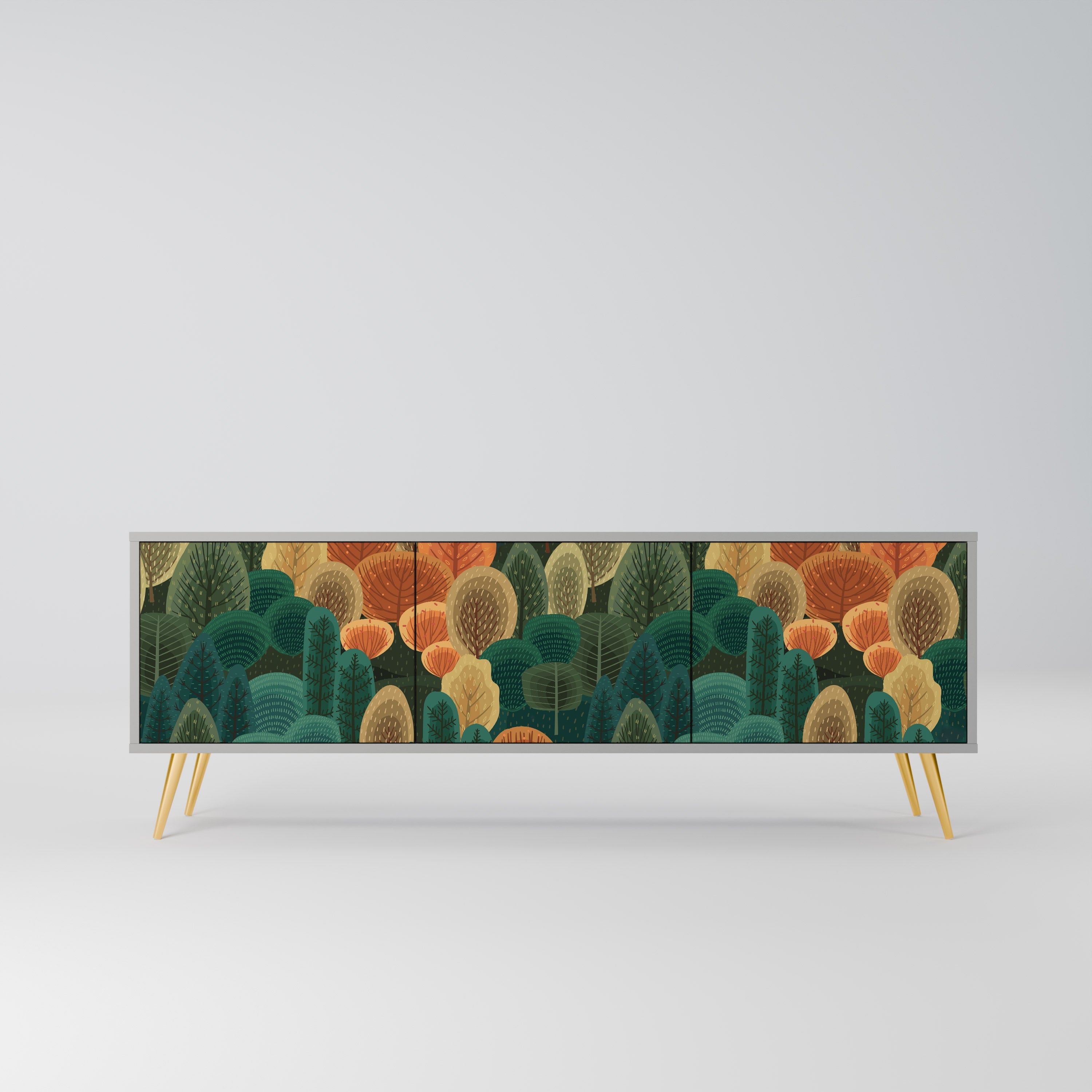 AUTUMN KALEIDOSCOPE Móvel de TV com 3 Portas em Acabamento Cinzento