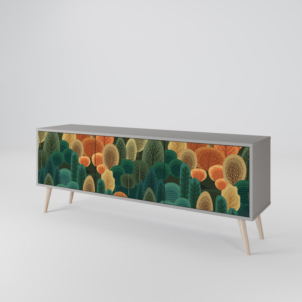 AUTUMN KALEIDOSCOPE Móvel de TV com 3 Portas em Acabamento Cinzento