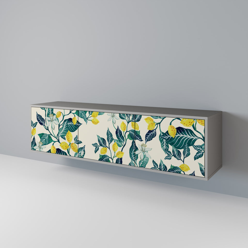 LEMON TREE Móvel de TV com 3 Portas em Acabamento Cinzento