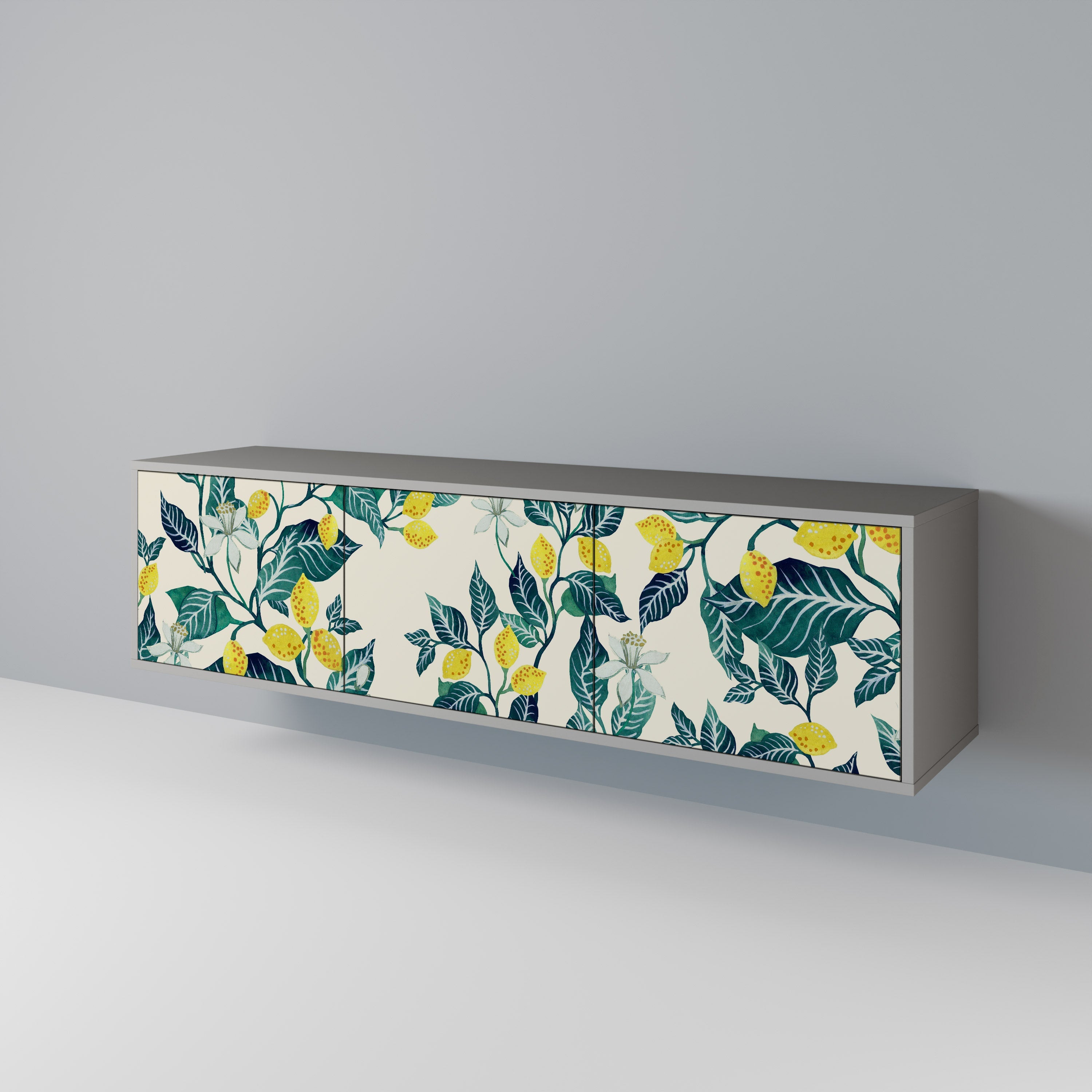 LEMON TREE Móvel de TV com 3 Portas em Acabamento Cinzento