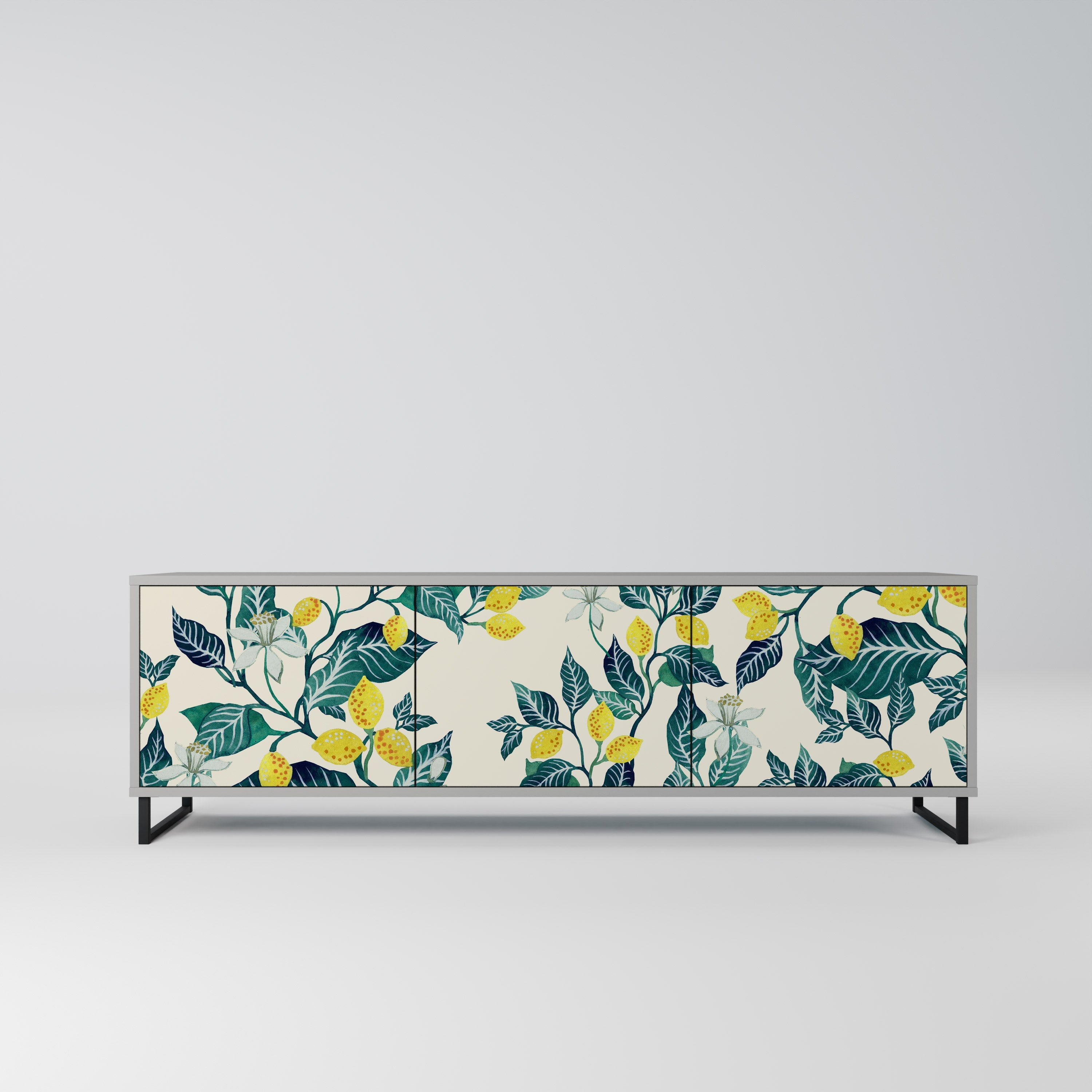 LEMON TREE Móvel de TV com 3 Portas em Acabamento Cinzento