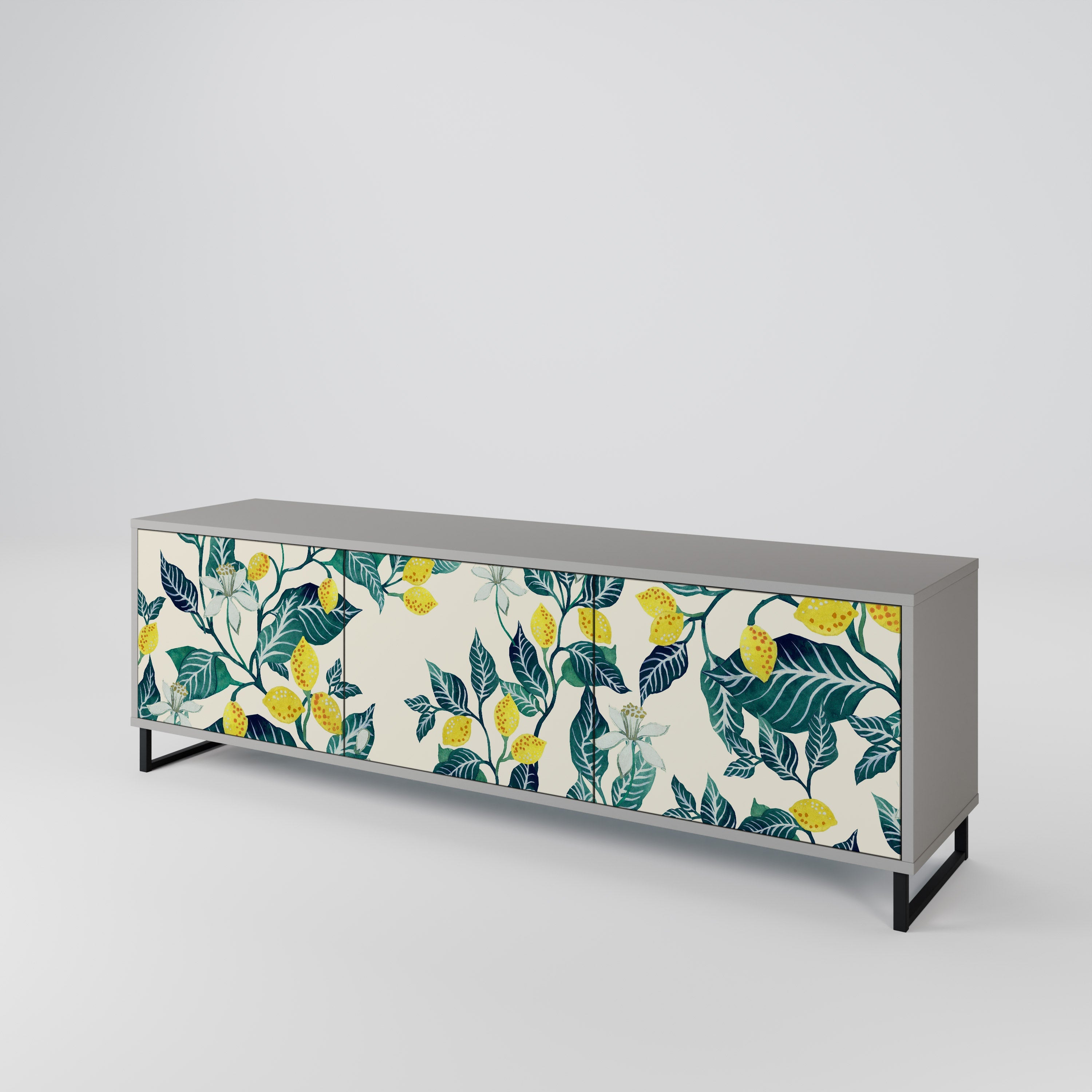 LEMON TREE Móvel de TV com 3 Portas em Acabamento Cinzento