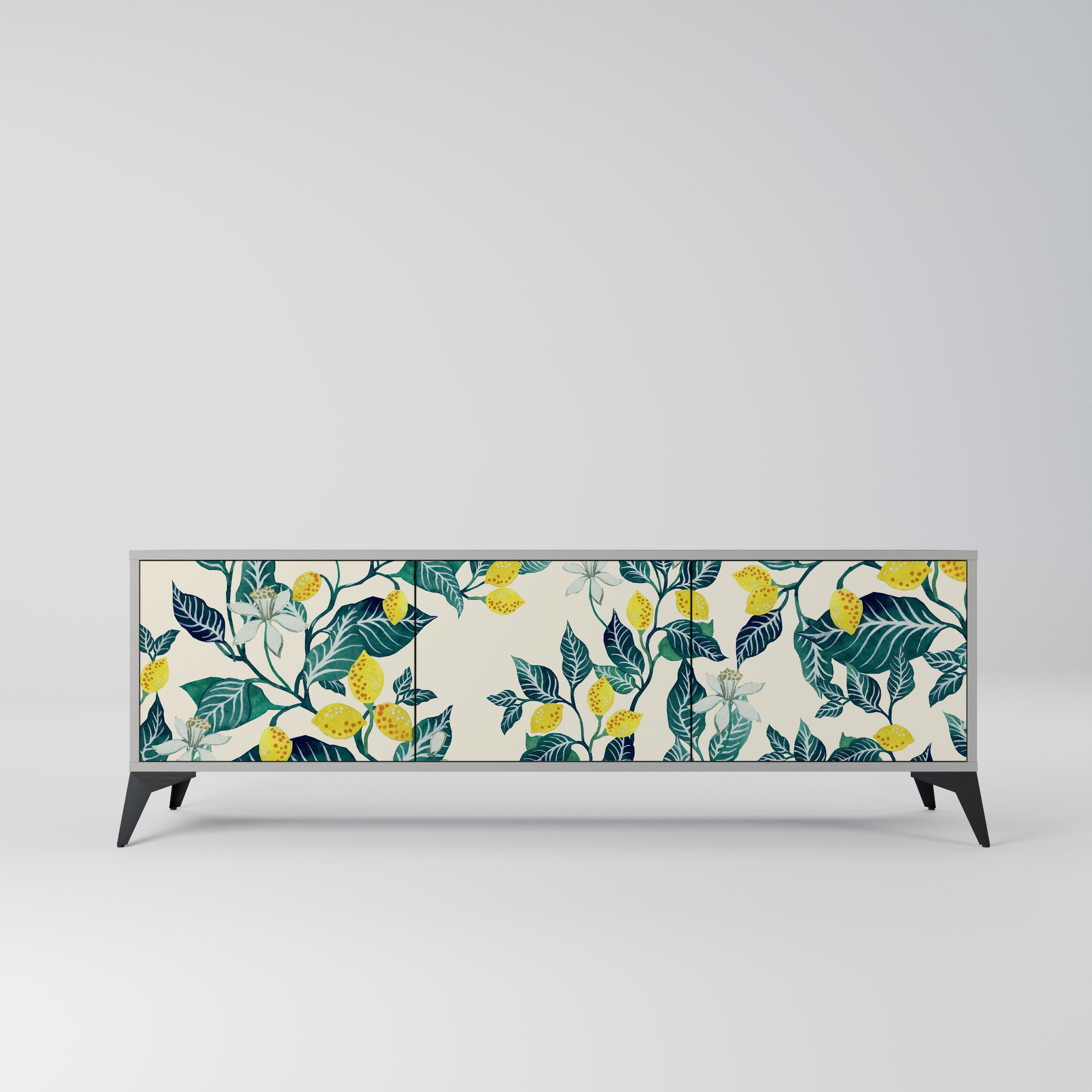 LEMON TREE Móvel de TV com 3 Portas em Acabamento Cinzento